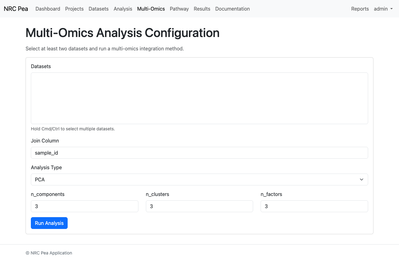Multi-Omics Configuration