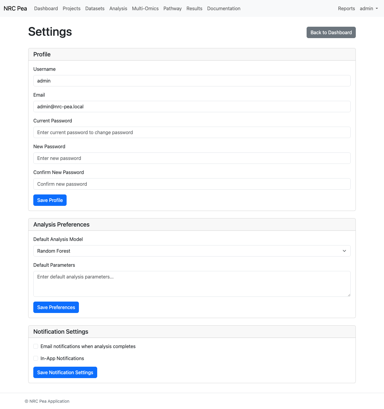 Settings Configuration